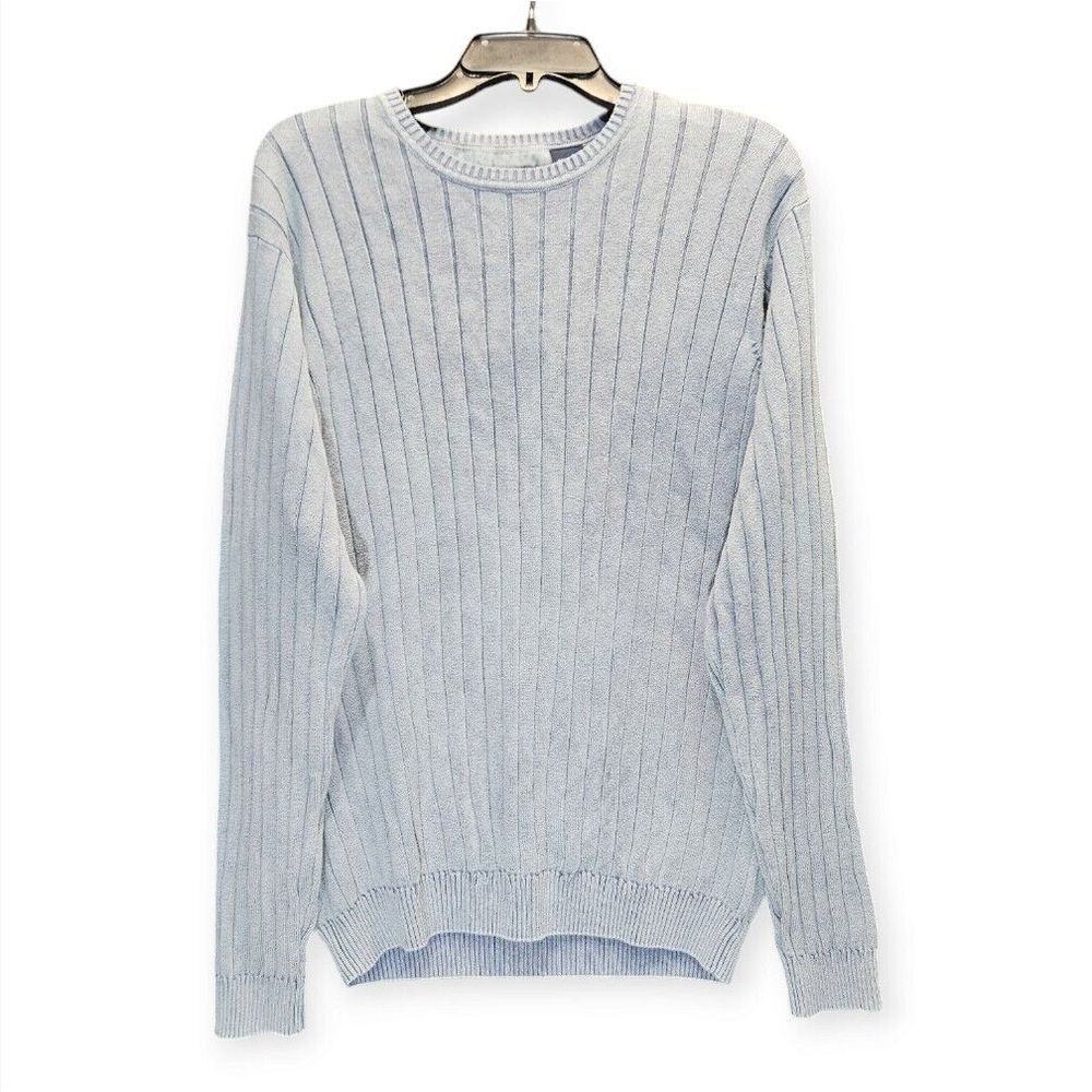 Izod Jeans Sweater Mens Large Ribbed Pullover‎ Classic Vintage Long Sleeve